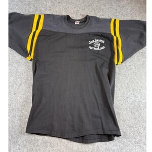 VINTAGE 60s Jack Daniels Football League Shirt Mens 42-44 Black Mason Sports VTG